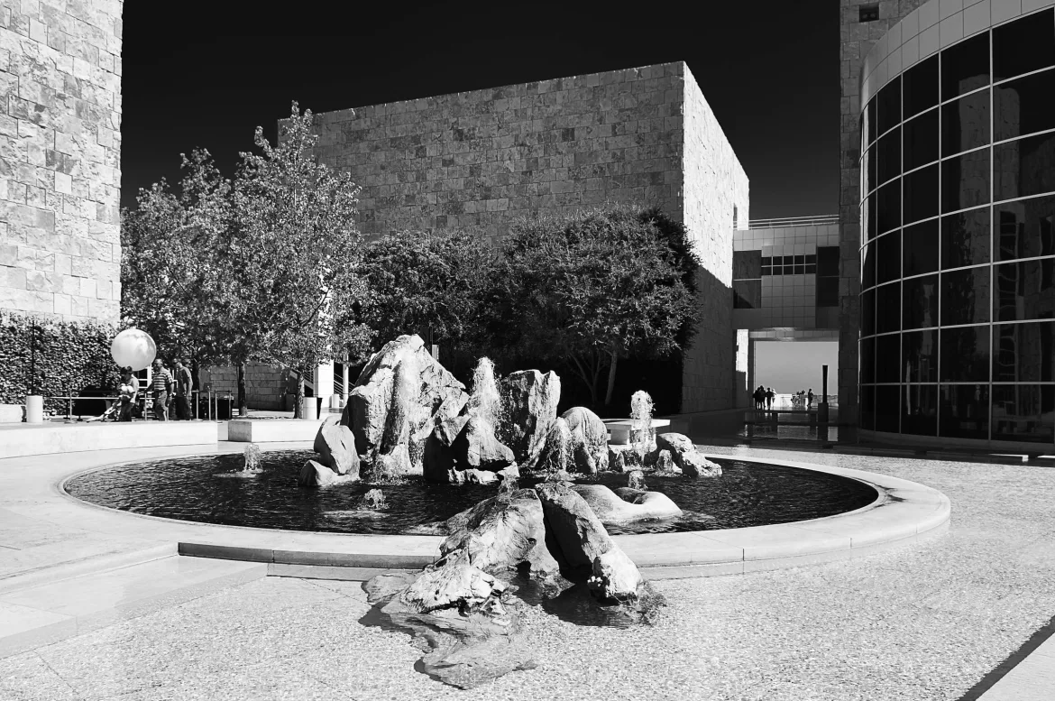 fountain, the getty center, los angeles