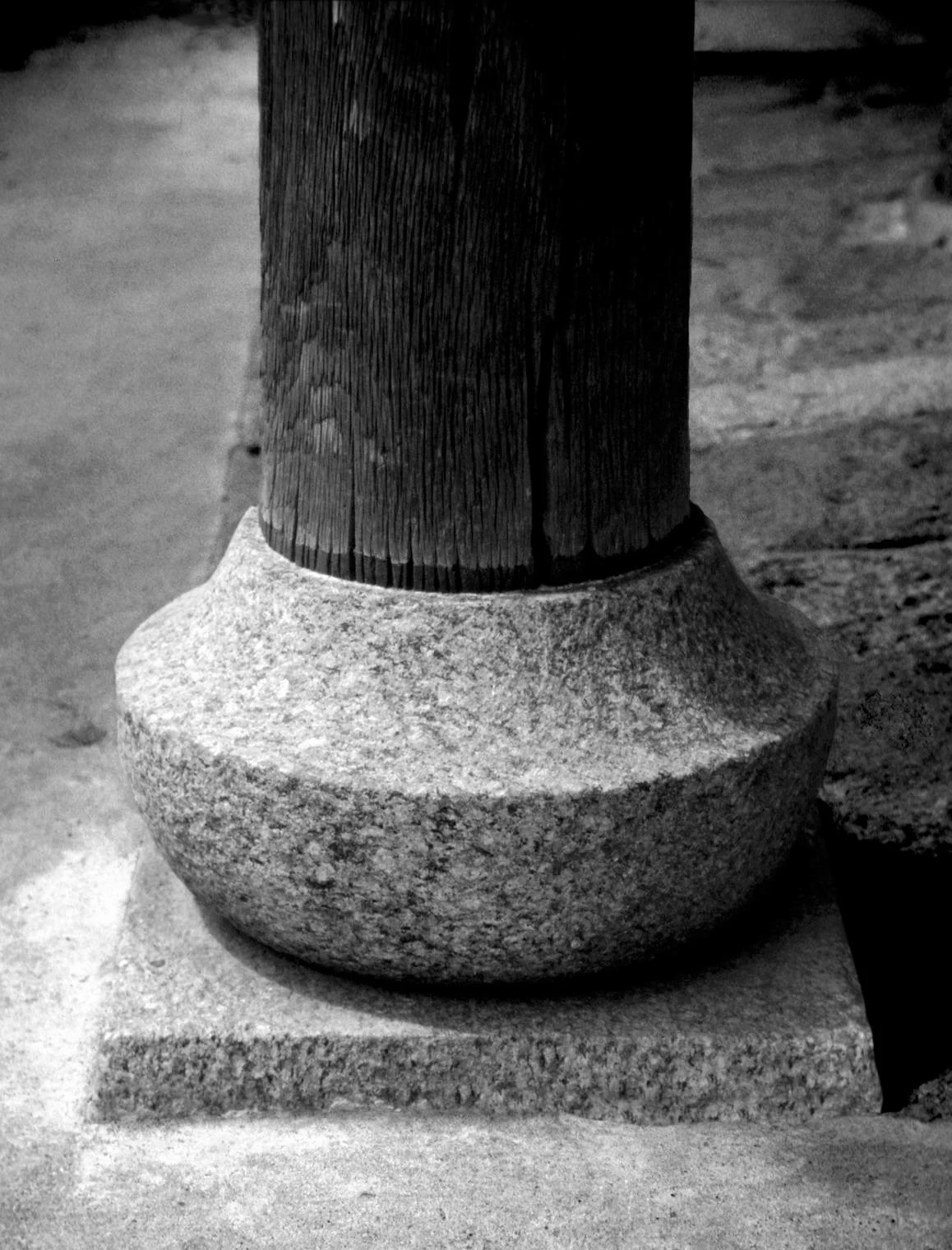 granite column base, kyomizudera, kyoto