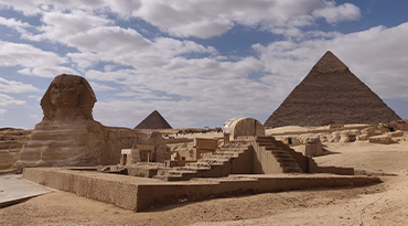 De piramiden en sfinx van Gizeh