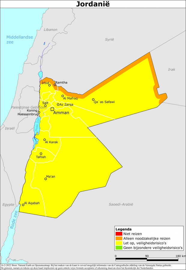 Reisadvies Jordanië 16-02-2022