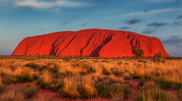 Onvergetelijke zonsondergang in Uluru
