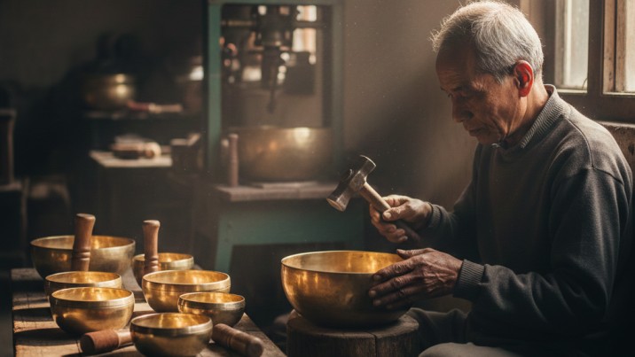 Singing Bowls: Why the Hammer Heals and the Machine Makes Silence?