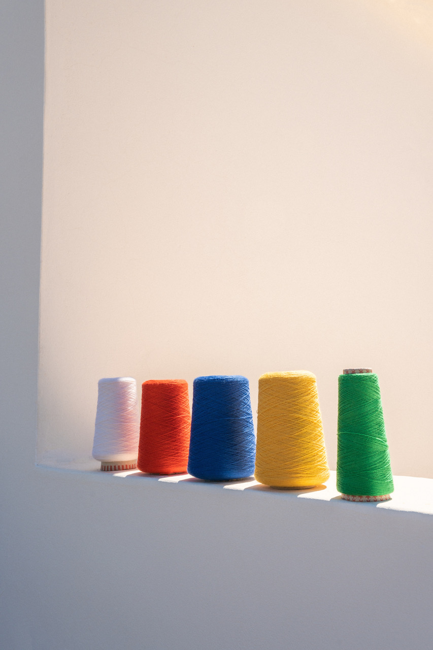 Saint James coloured spools of wool