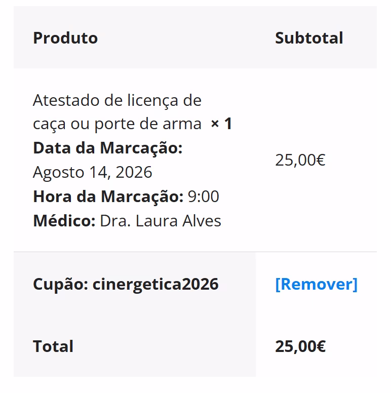 Confirmação desconto Dr. Online