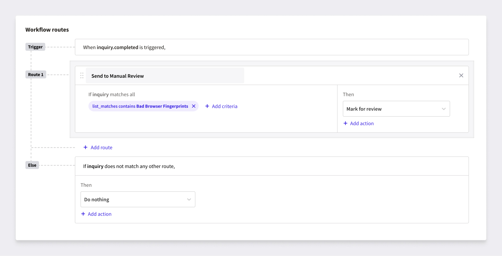 Viewing a workflow in the Persona dashboard.