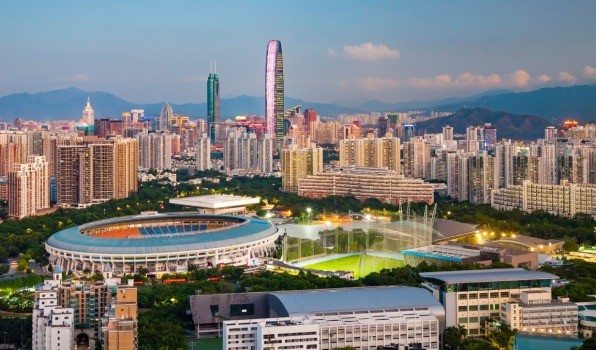 The skyline over Shenzhen in China, where house prices have risen 35 per cent!