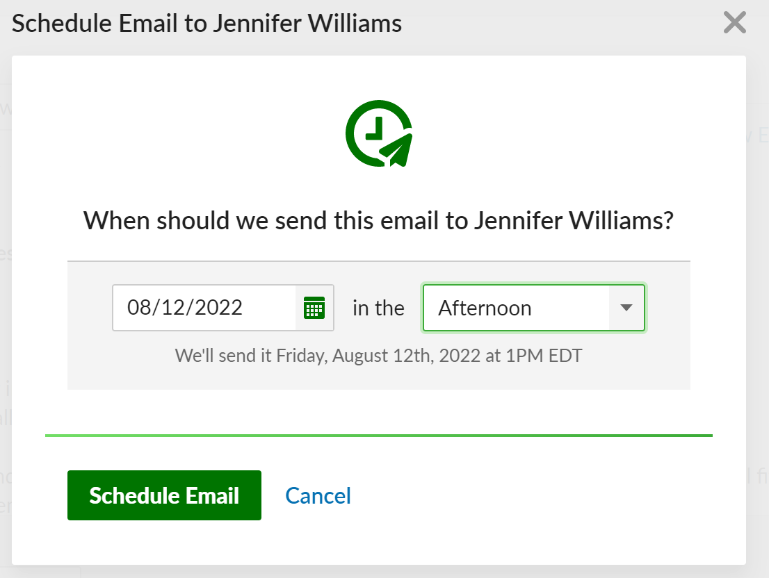 Scheduling Emails to Candidates