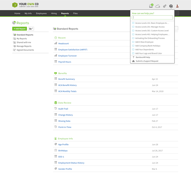 The Best Human Resource Information Software HRIS BambooHR The best human resource information software hris bamboohr