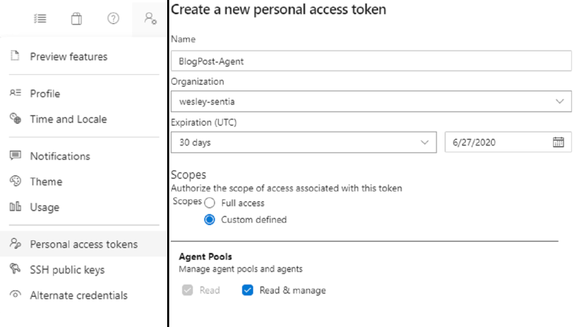 create a new personal access token