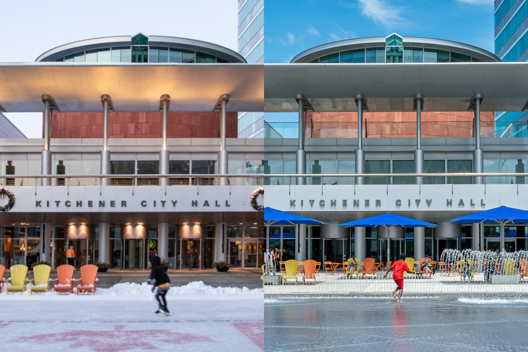 City Hall Winter vs Summer