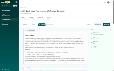 The Ambit fluorescence quick-look Workbook on openJII.