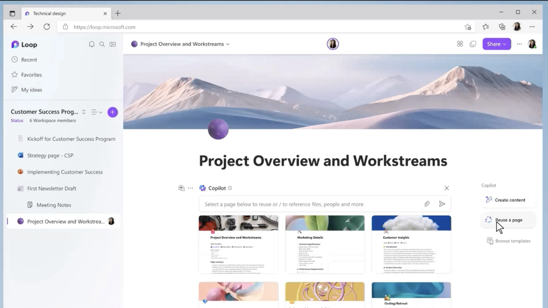 Microsoft Loop Workspace Co-Pilot