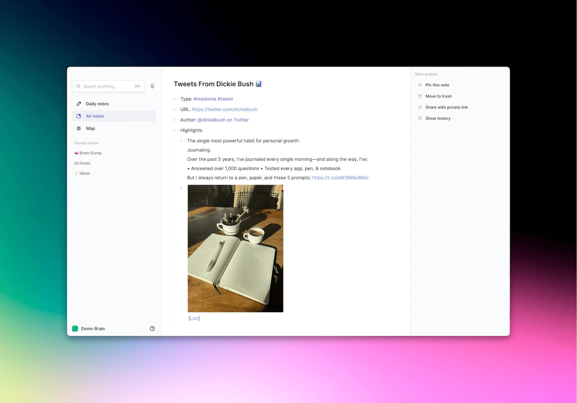 Reflect Notes - Readwise