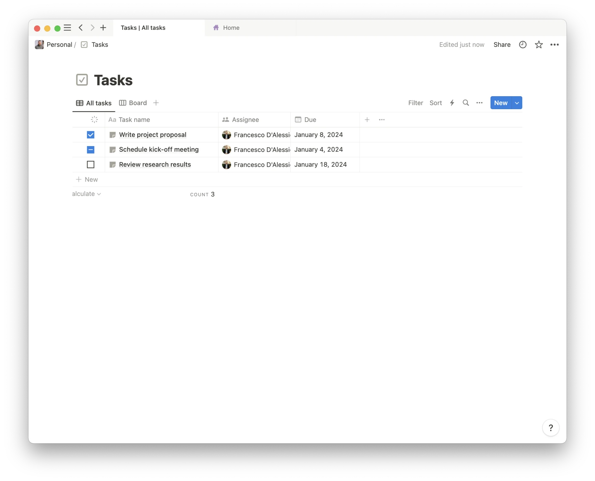 Notion Task Management, Managing List in Notion, Notion.so