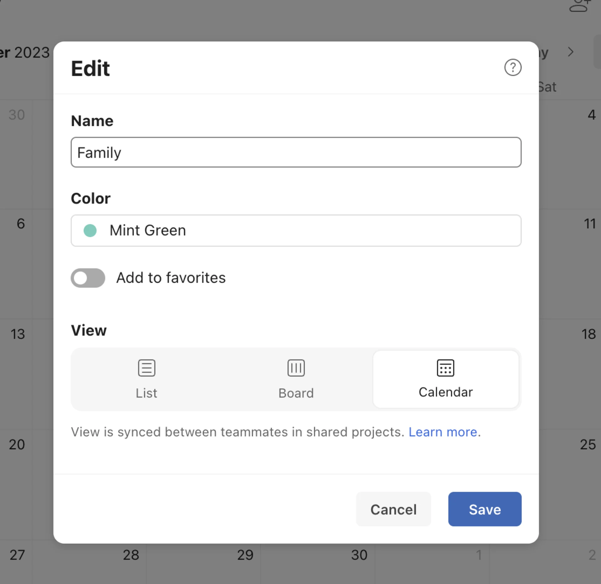 Changing Project Views in Todoist