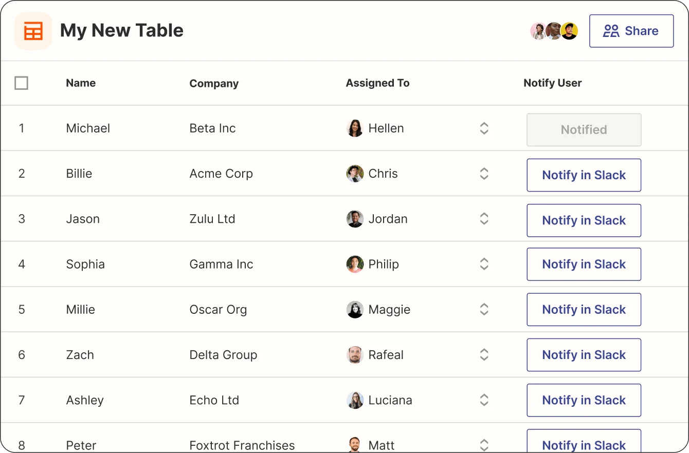 Zapier Tables Beta, My New Table