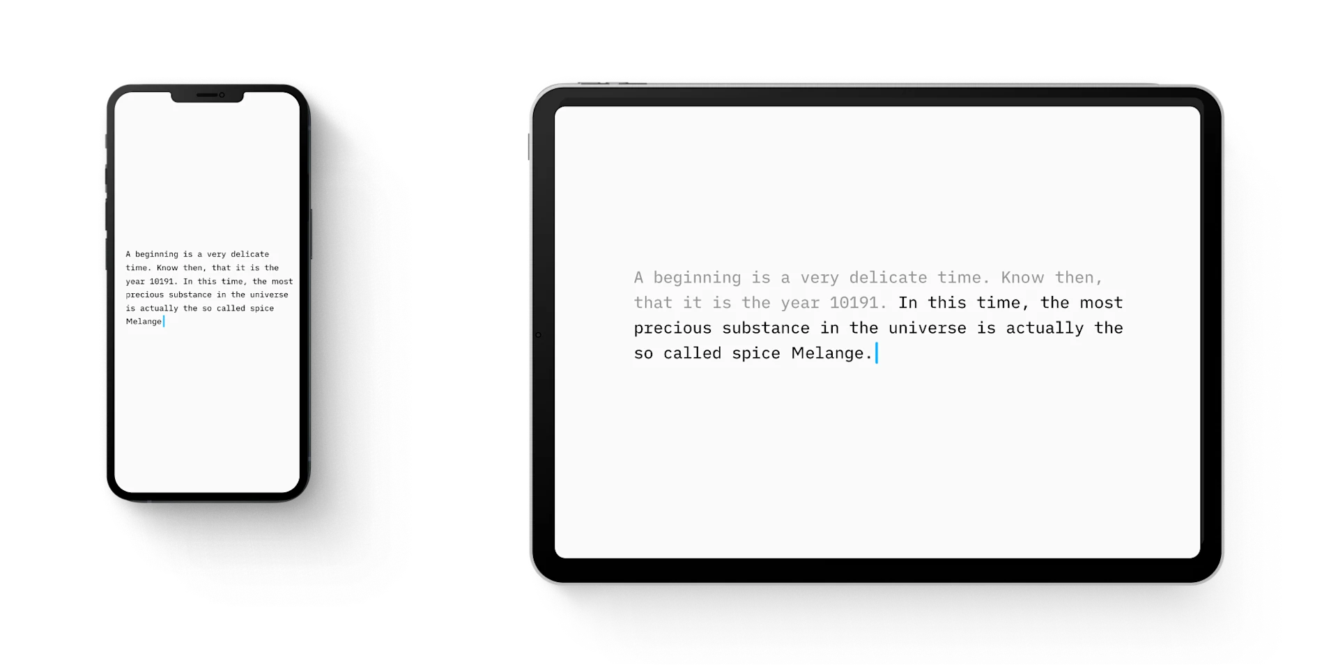 iA Writer app iPhone and iPad - Home