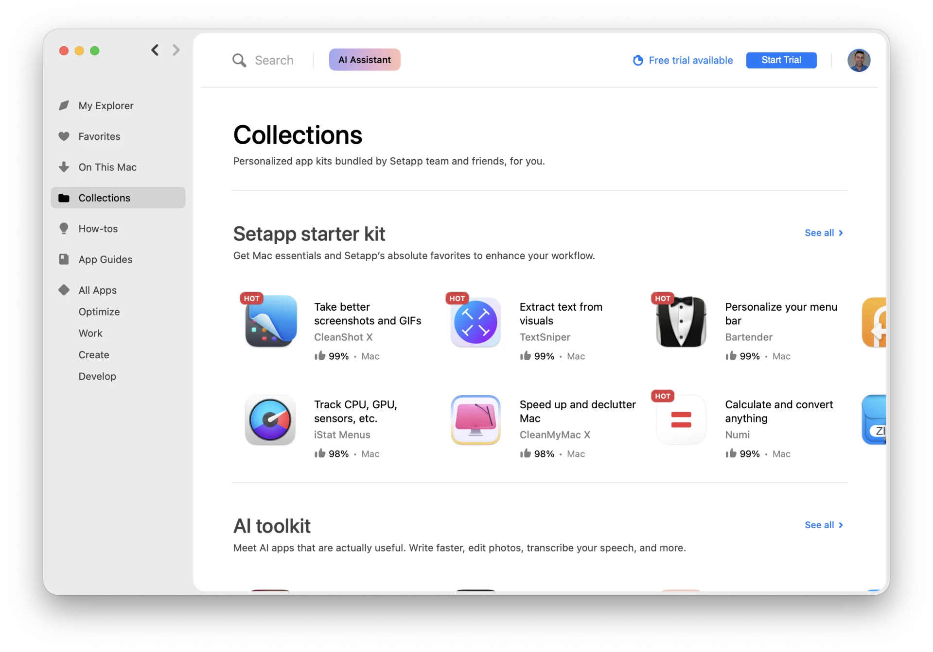 SetApp.com Collections, Tool Lists