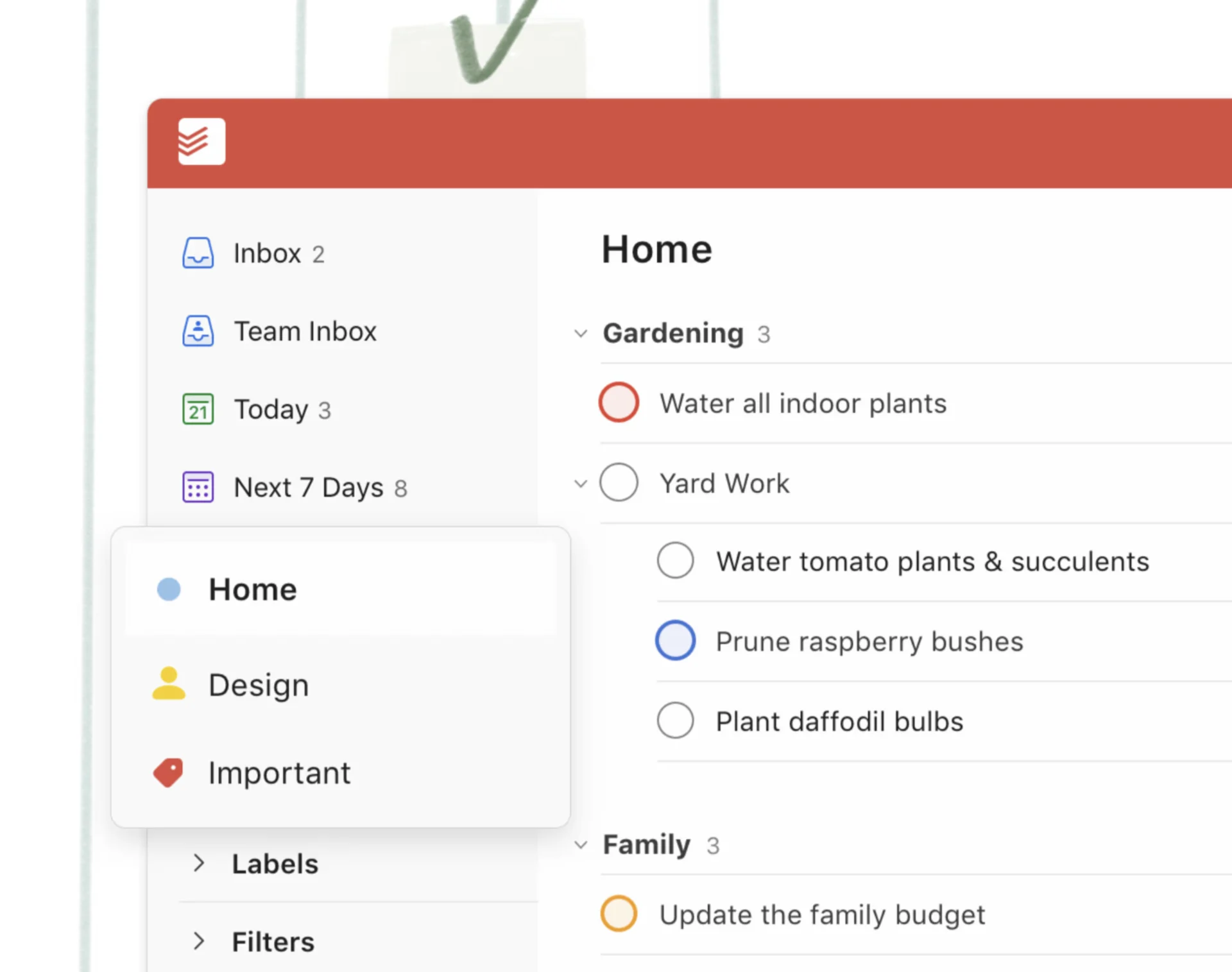 Old SideBar Todoist