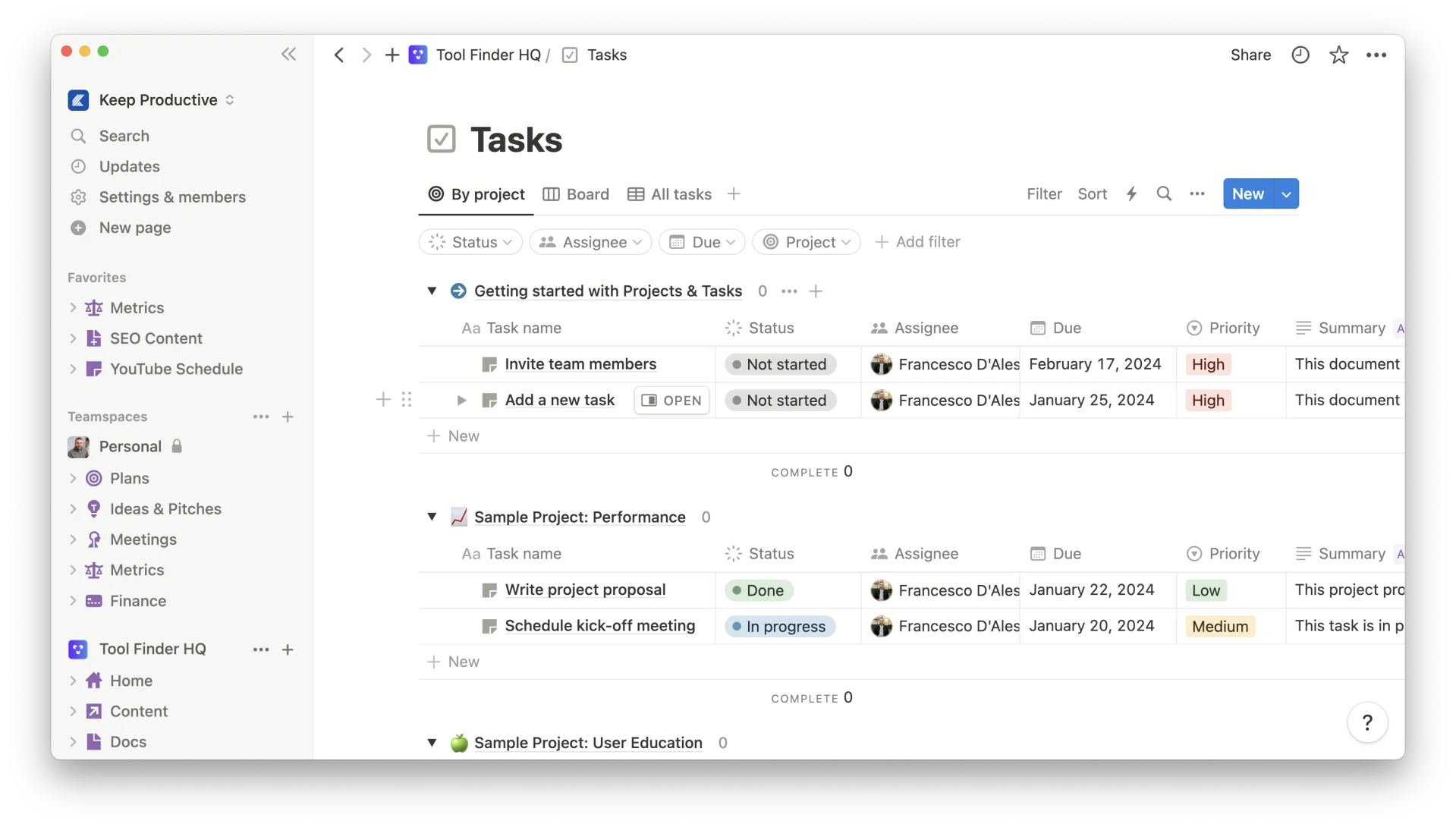 Task Management in Notion