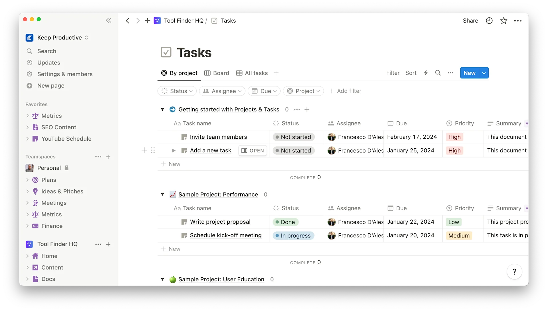 Task Management in Notion