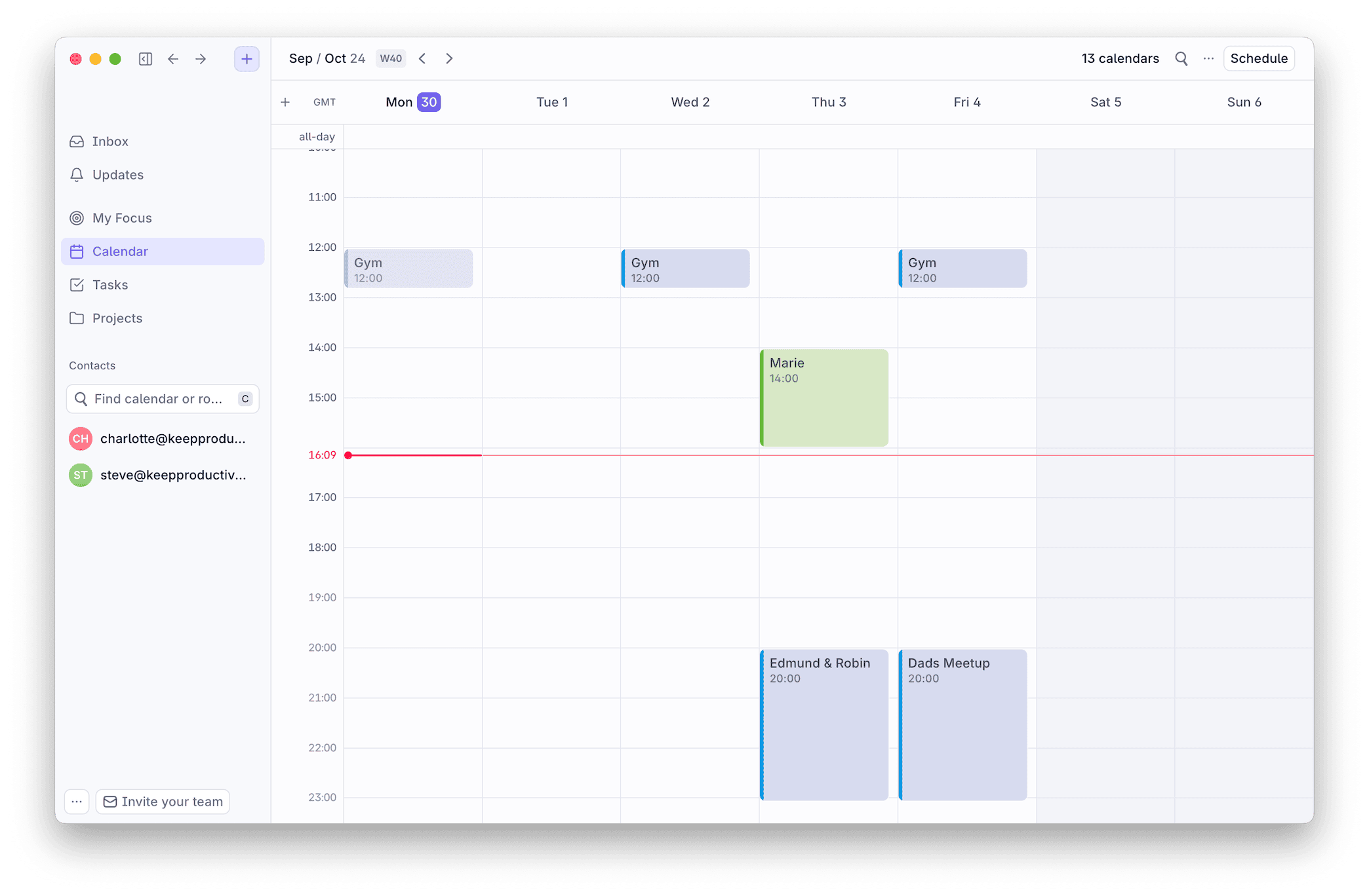Rise Calendar - Calendar View
