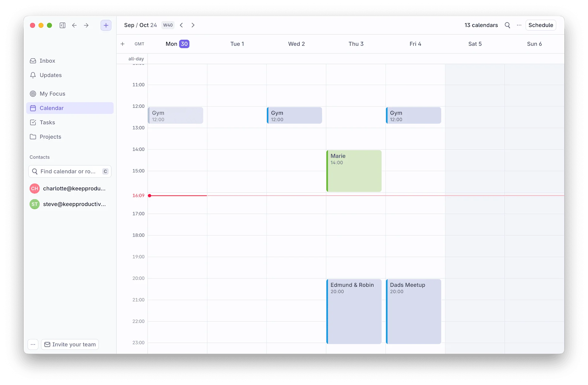Rise Calendar - Calendar View