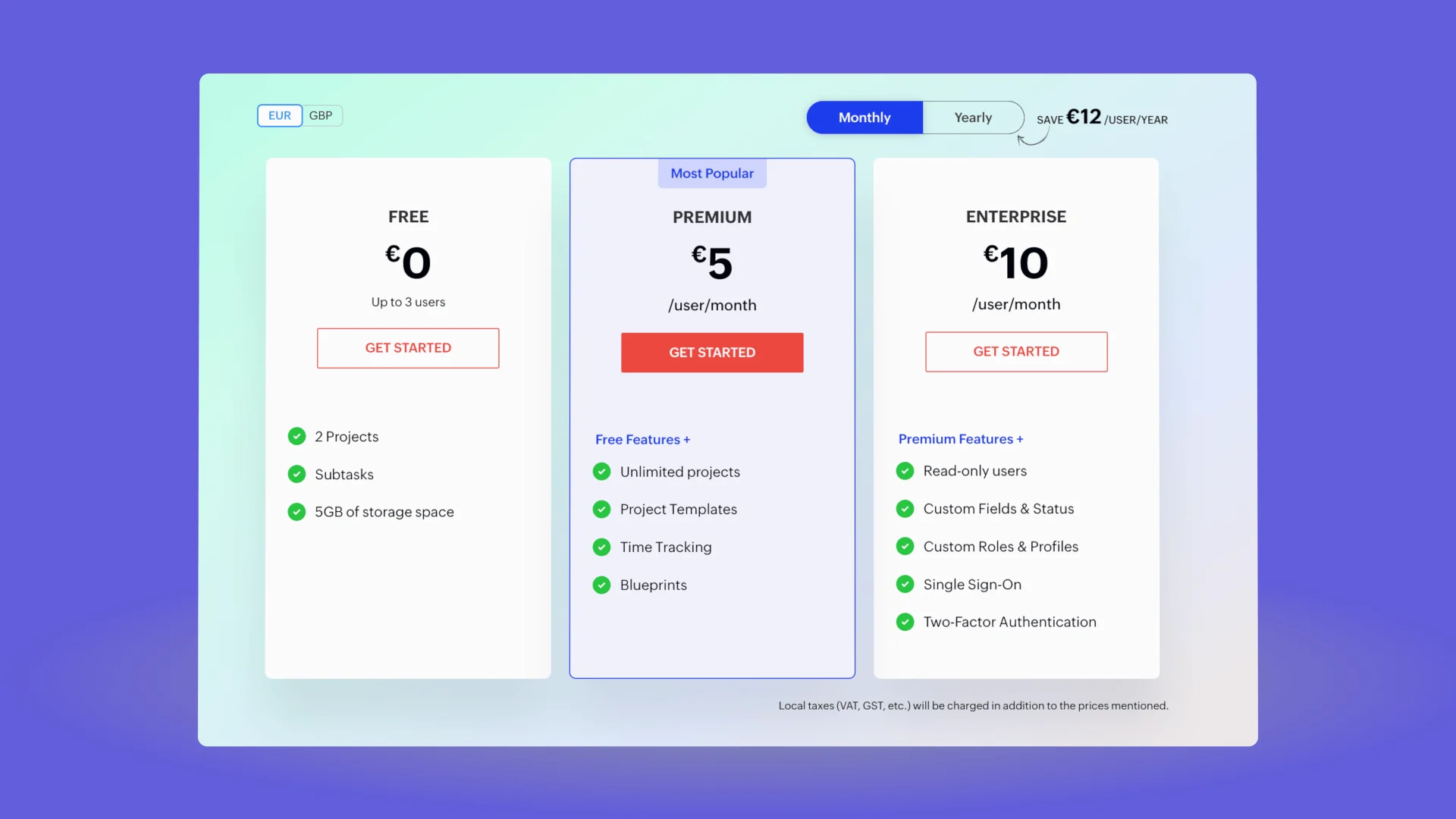 Zoho Projects Pricing