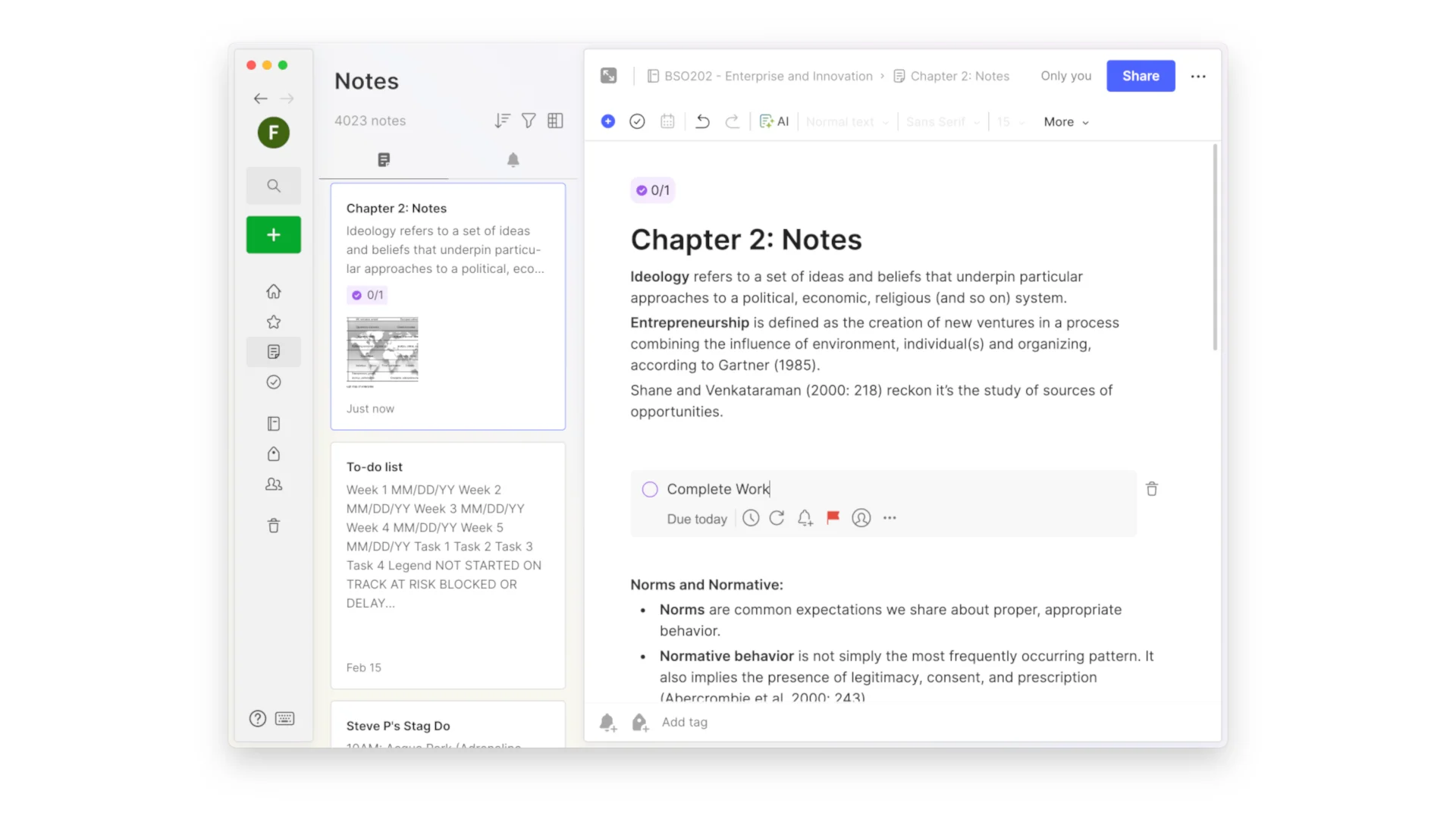 Notes and Tasks in Evernote, Manage Them Together