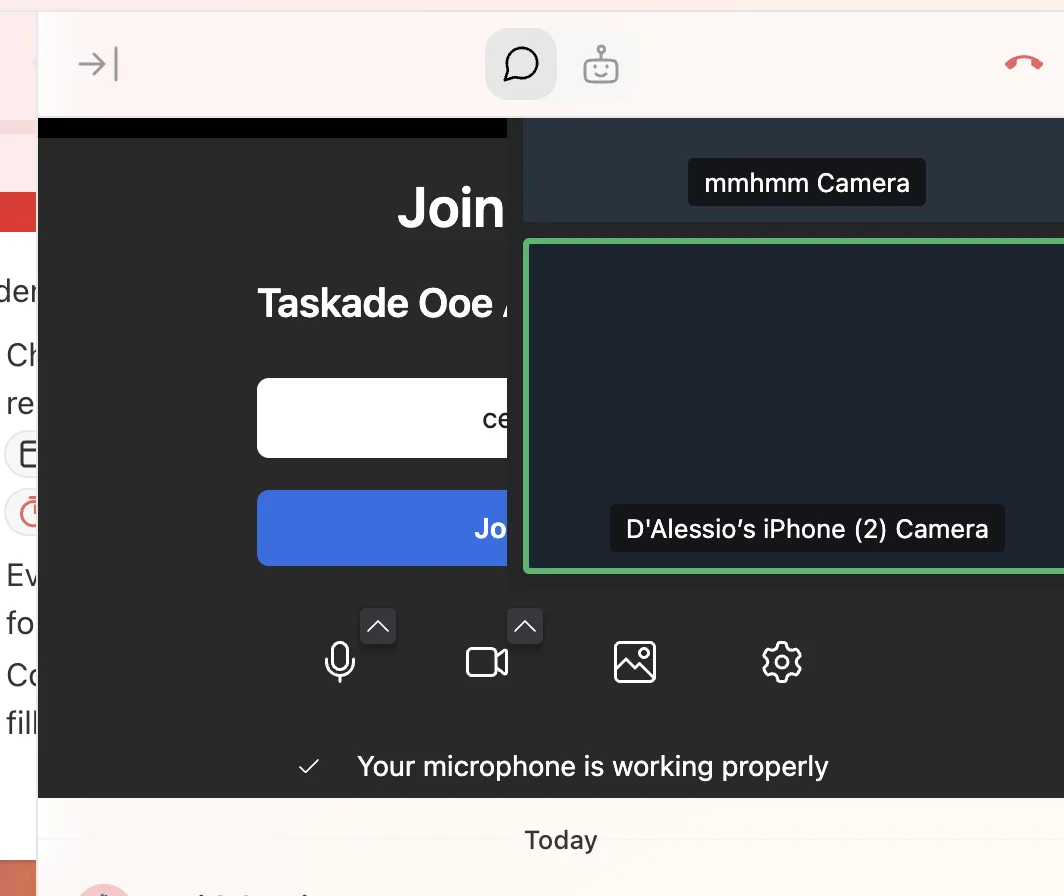 Taskade AI Video Chat Bug