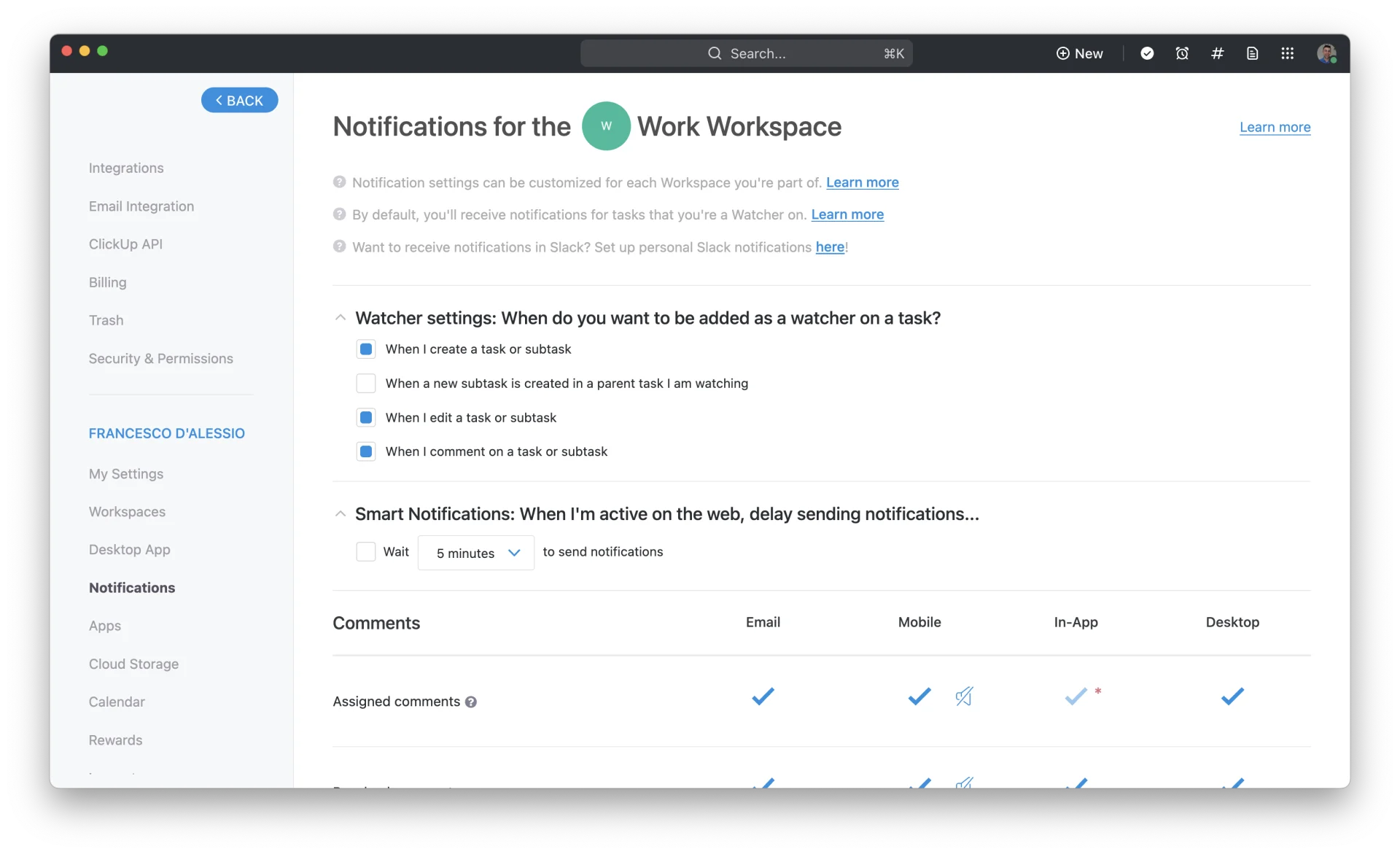 ClickUp for beginners smart notifications for workspace management.