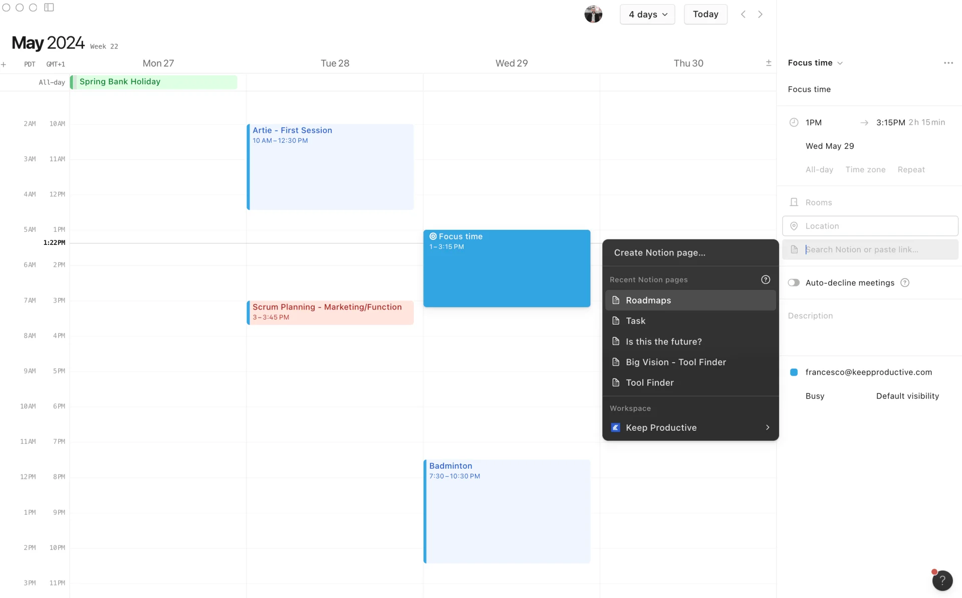 Create a Meeting in Notion Calendar