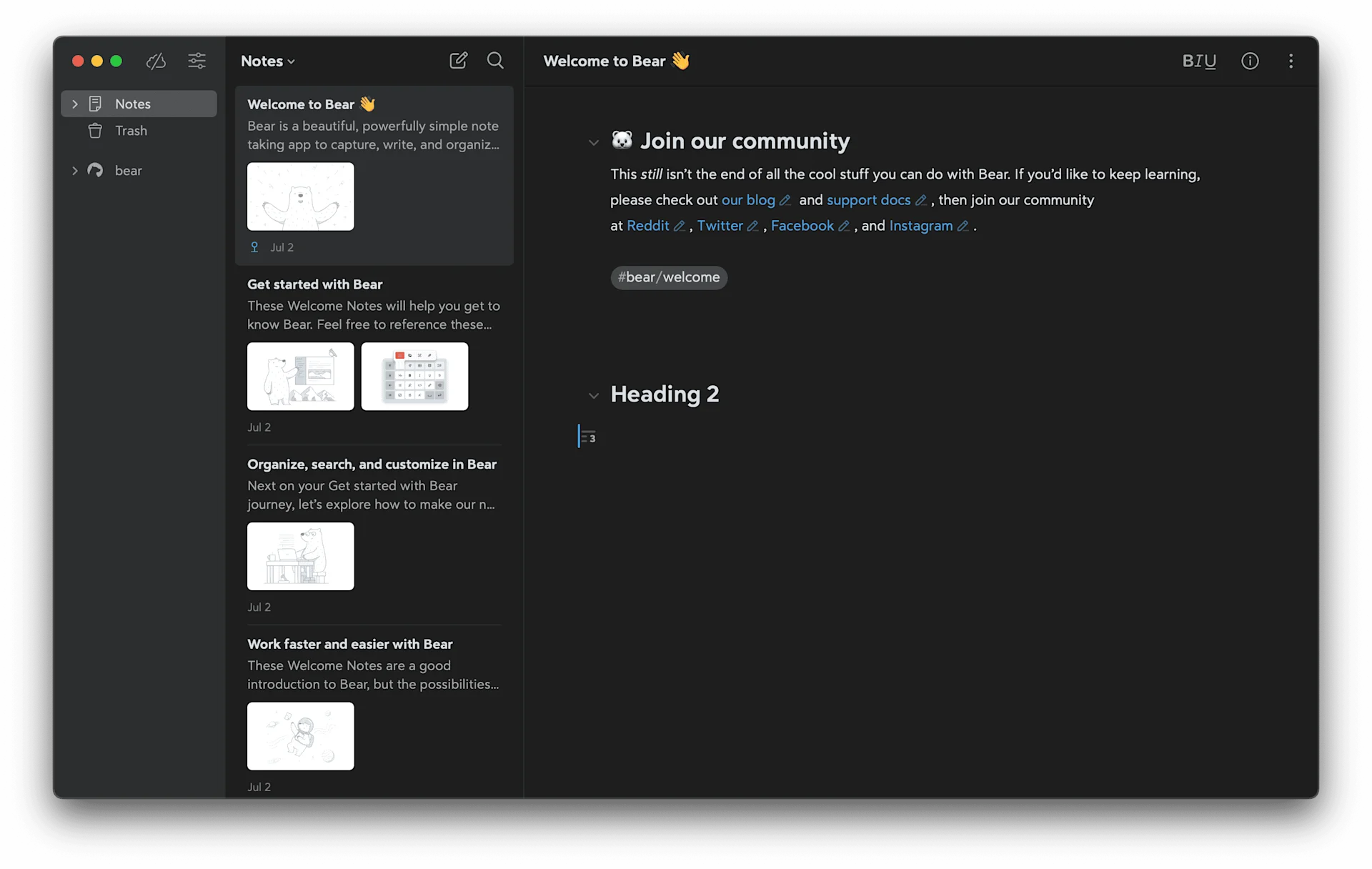 Bear Notes - Markdown Notes