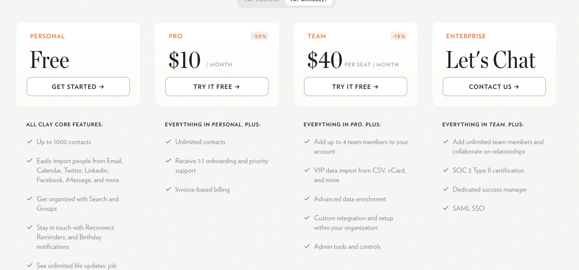 Clay App Pricing