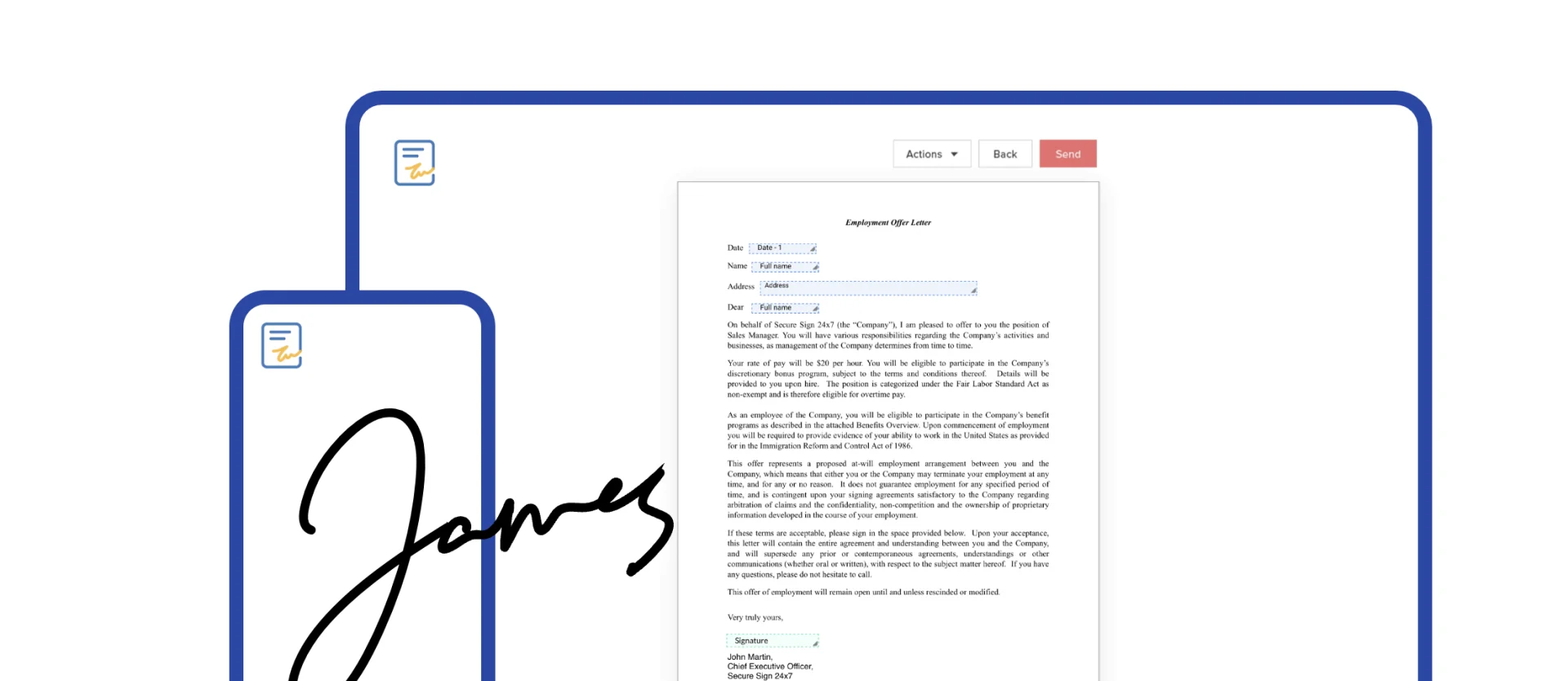Managing Signatures in Zoho Sign, On Mobile and Desktop