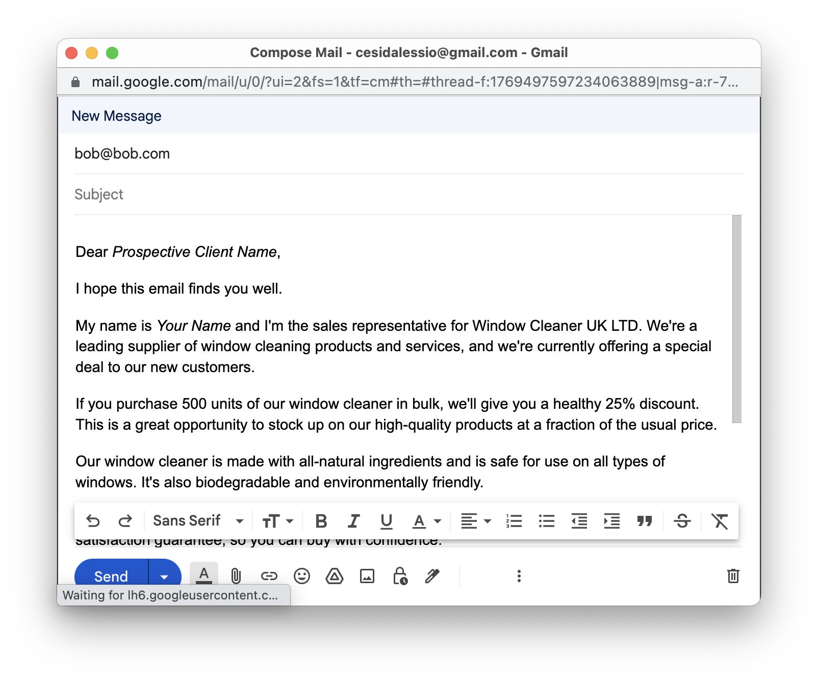 Using AI within Google Docs to Co-Create an Email