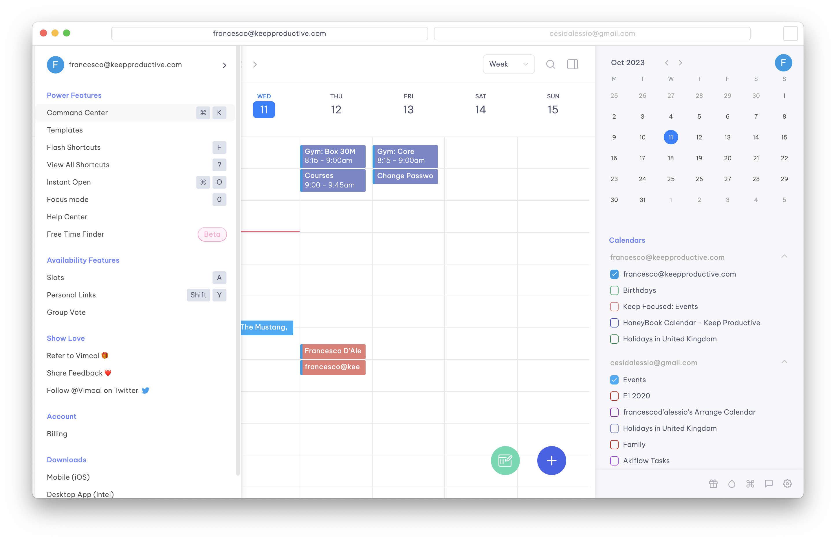 Power Features in Vimcal