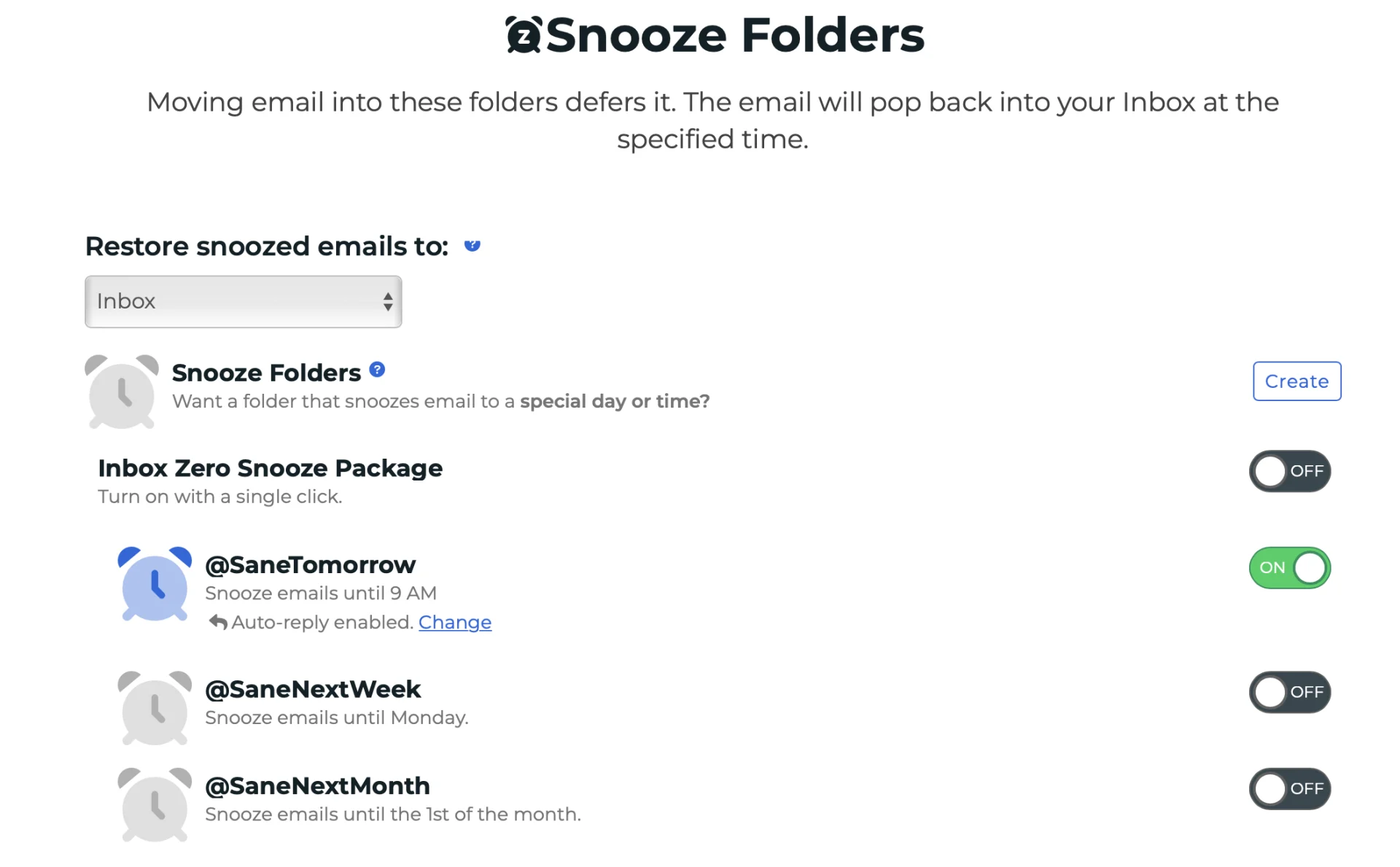 How to Snooze Emails, Using SaneBox