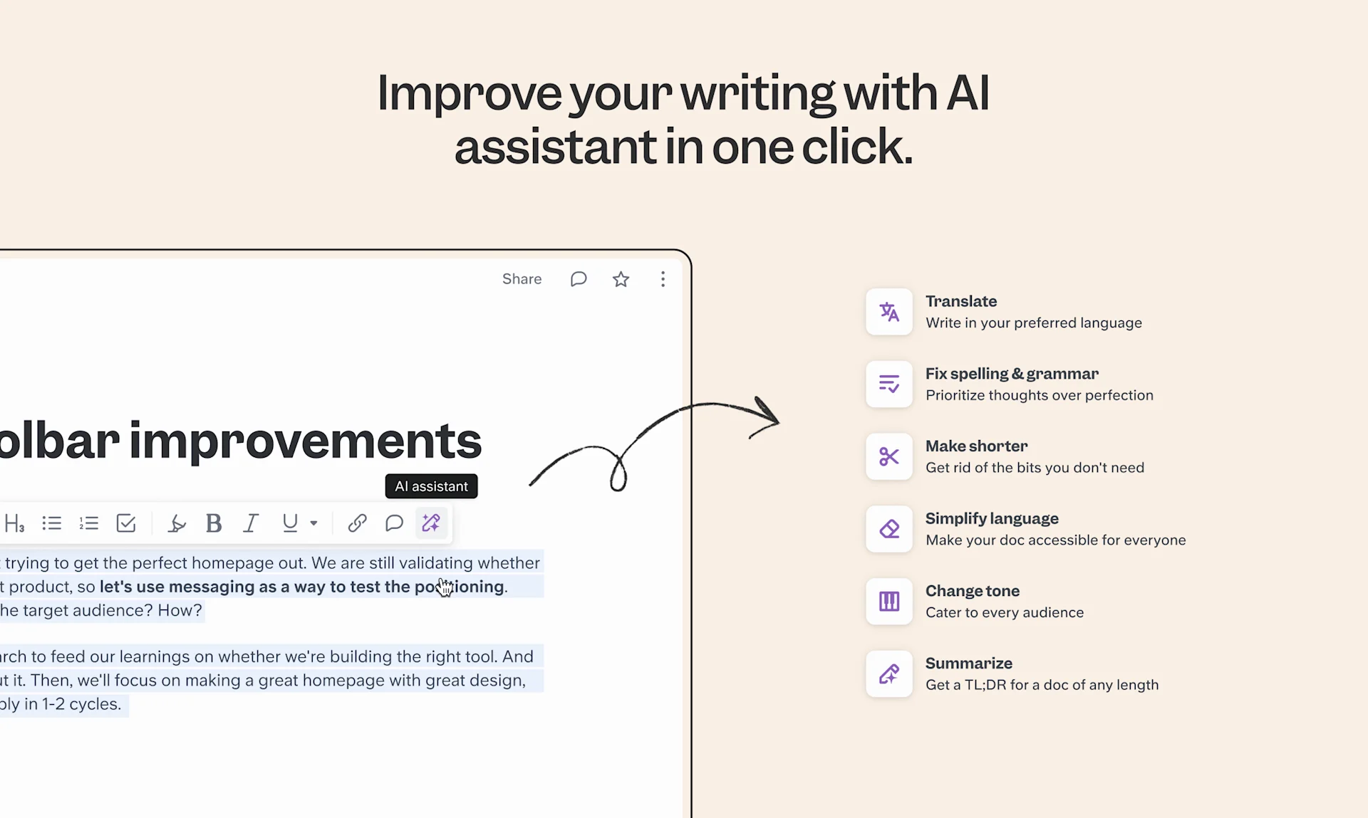 AI Editor for Team Documents in Slite