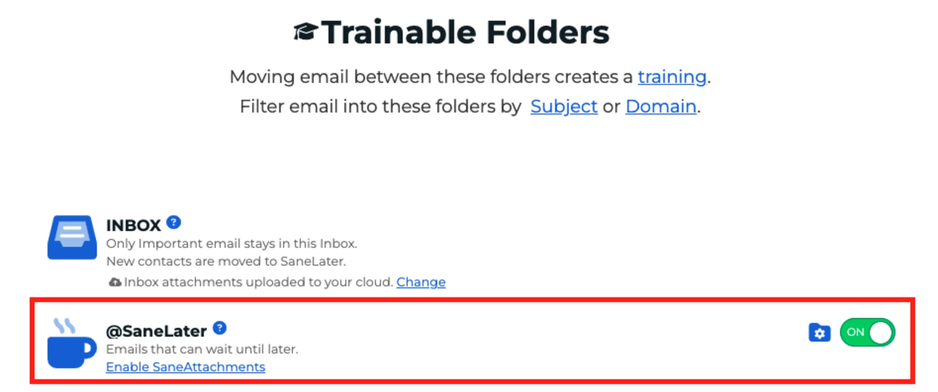 SaneLater Folder, How to Access SaneLater