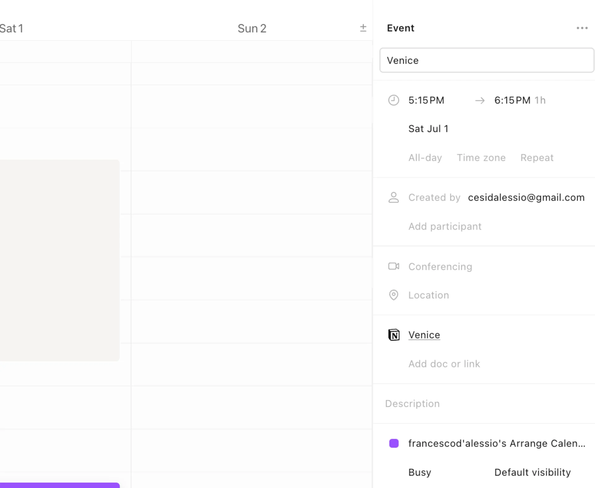 Cron and Notion, Connected Notion Page