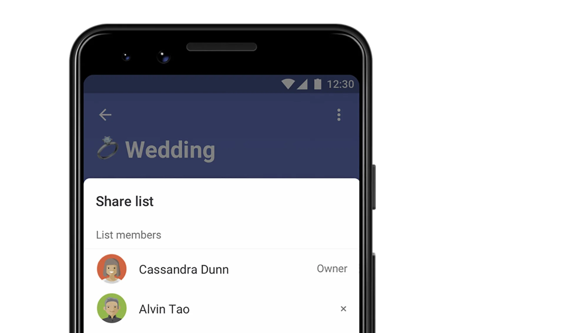 Sharing List for Wedding, Microsoft To-Do App