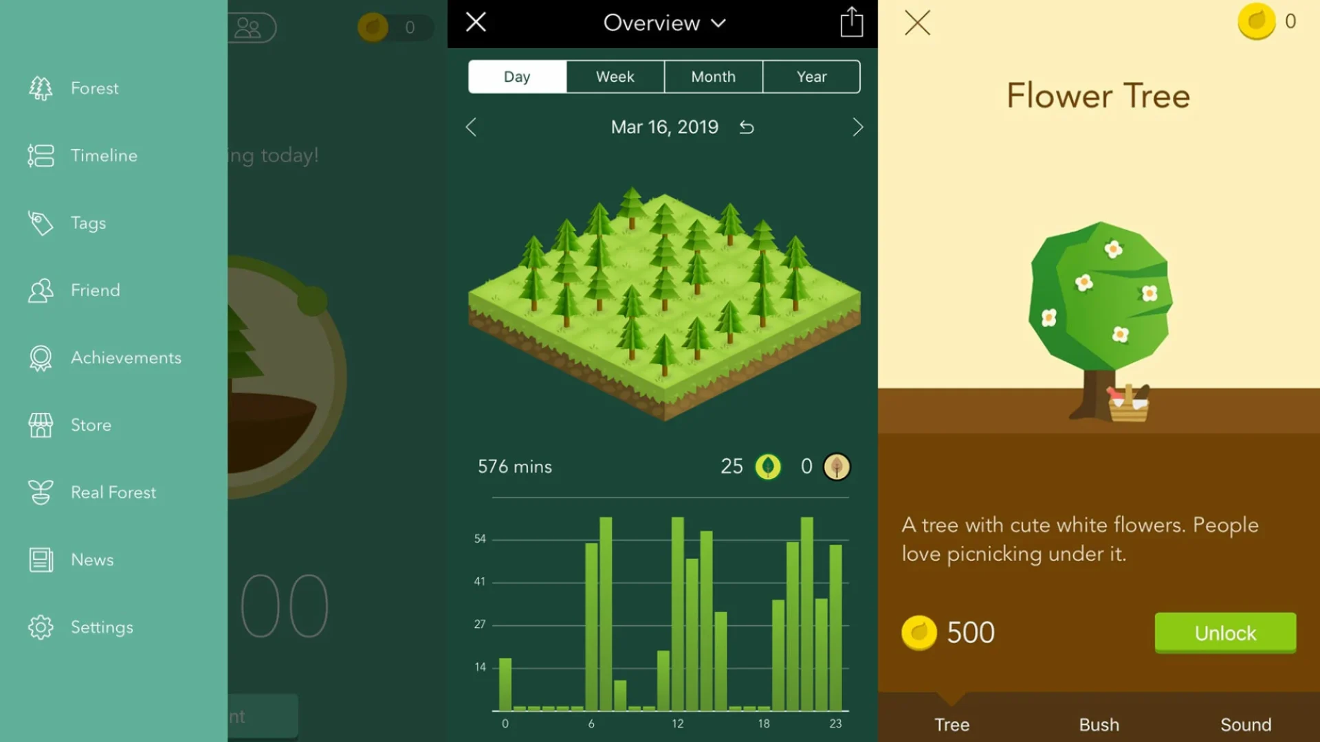 Forest App Screens