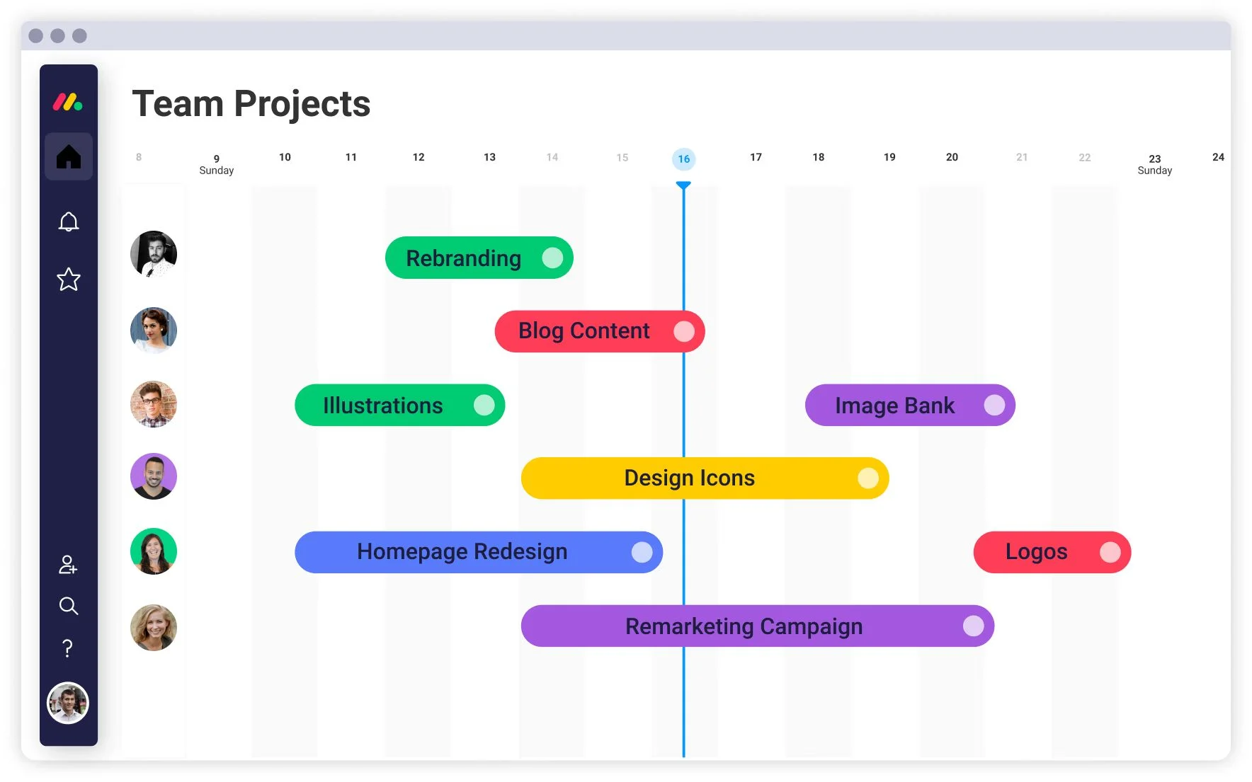 Monday.com Gantt Chart view for project management.