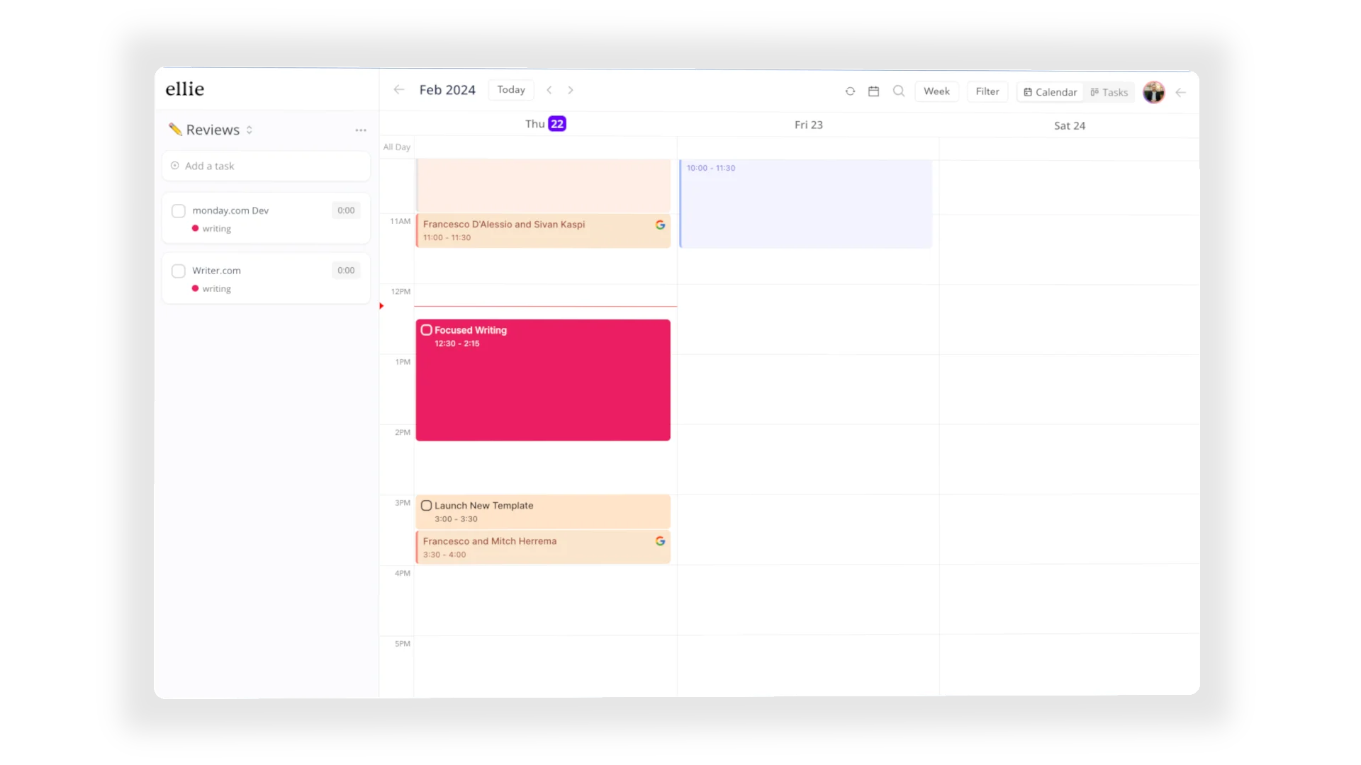 Viewing a Google Calendar & Ellie Planner Calendar in One