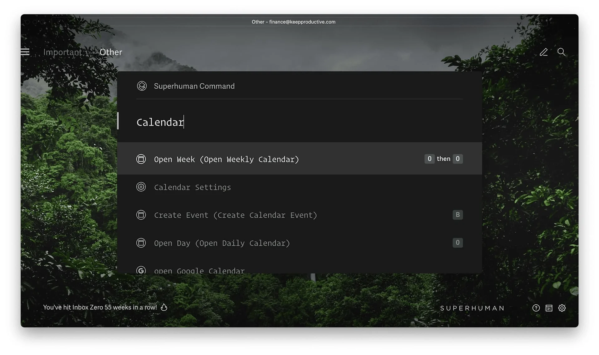 Command Bar, CMD + K in Superhuman, Speeding Email