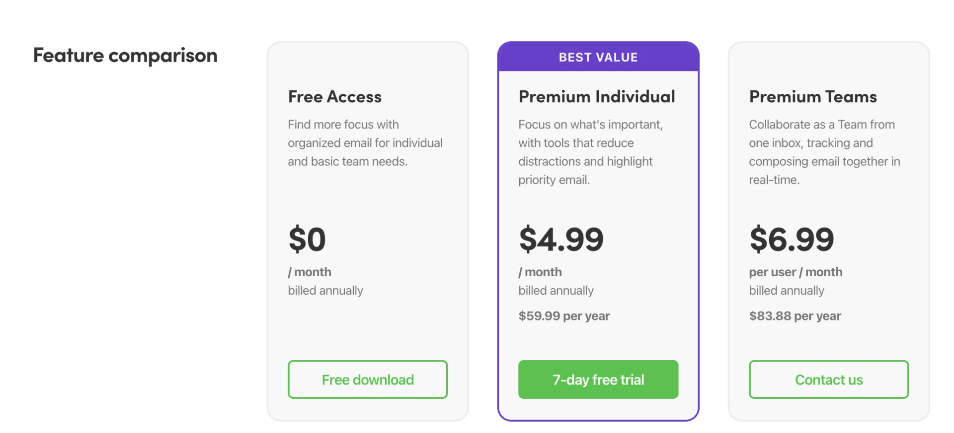 Spark Mail Pricing