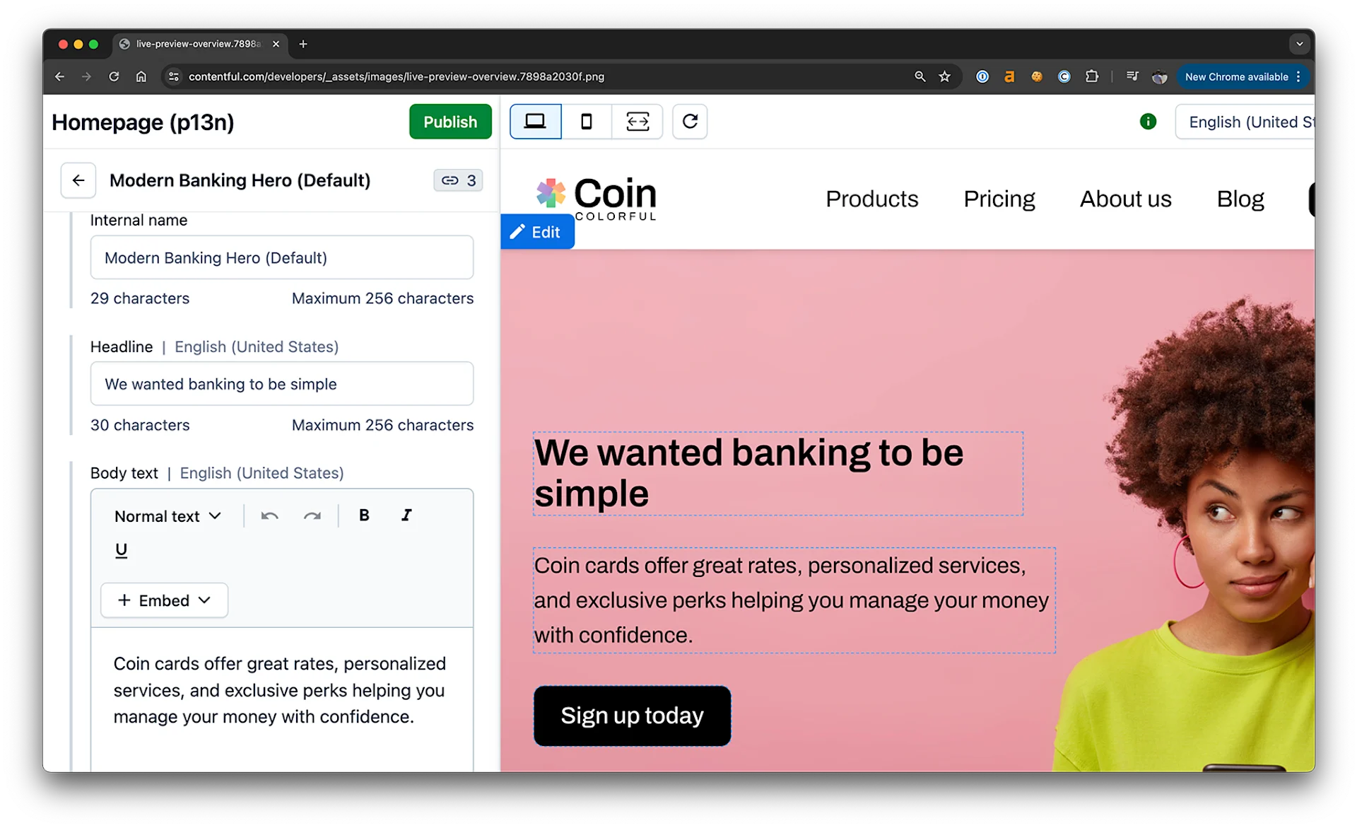 Contentful live preview