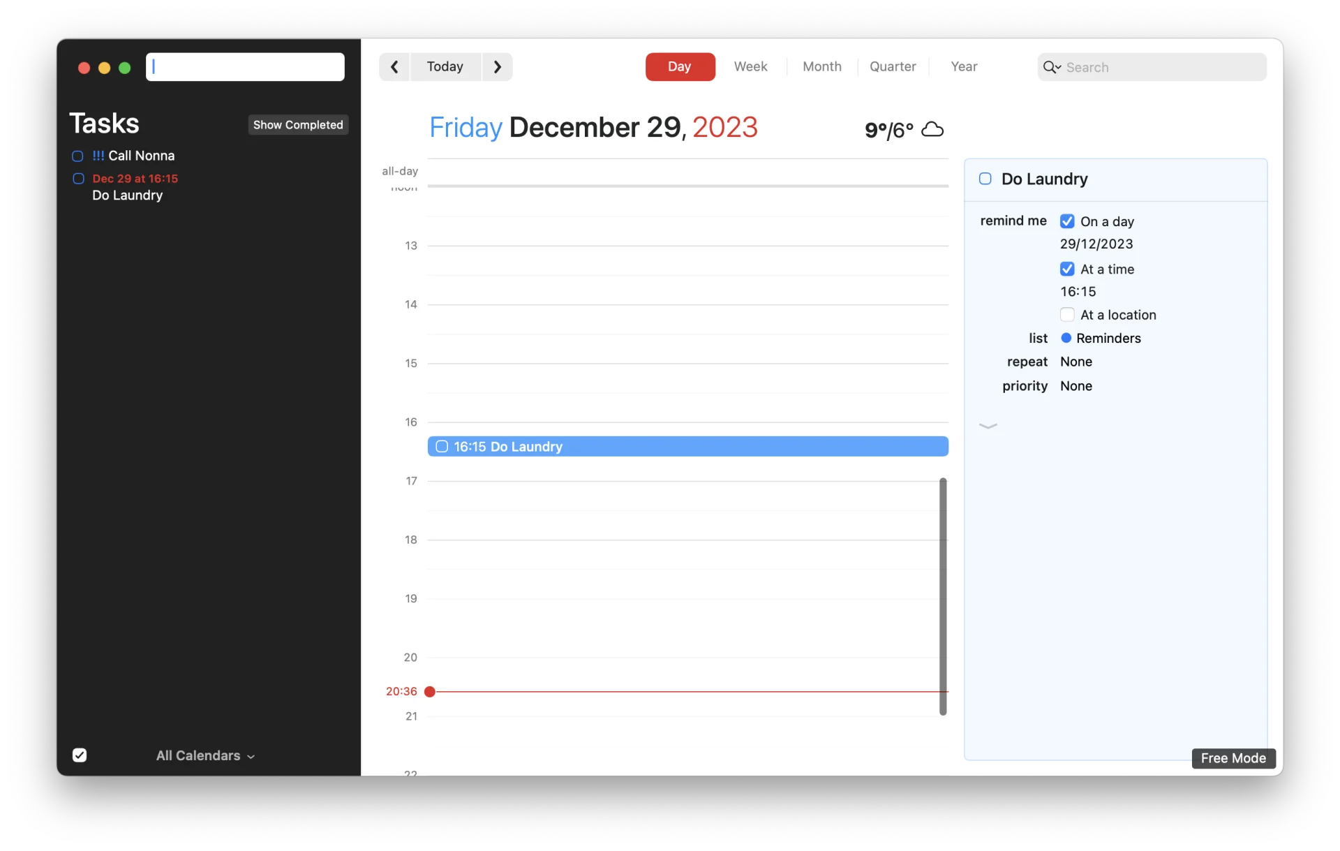 Fantastical Calendar, Day View, Calendar App