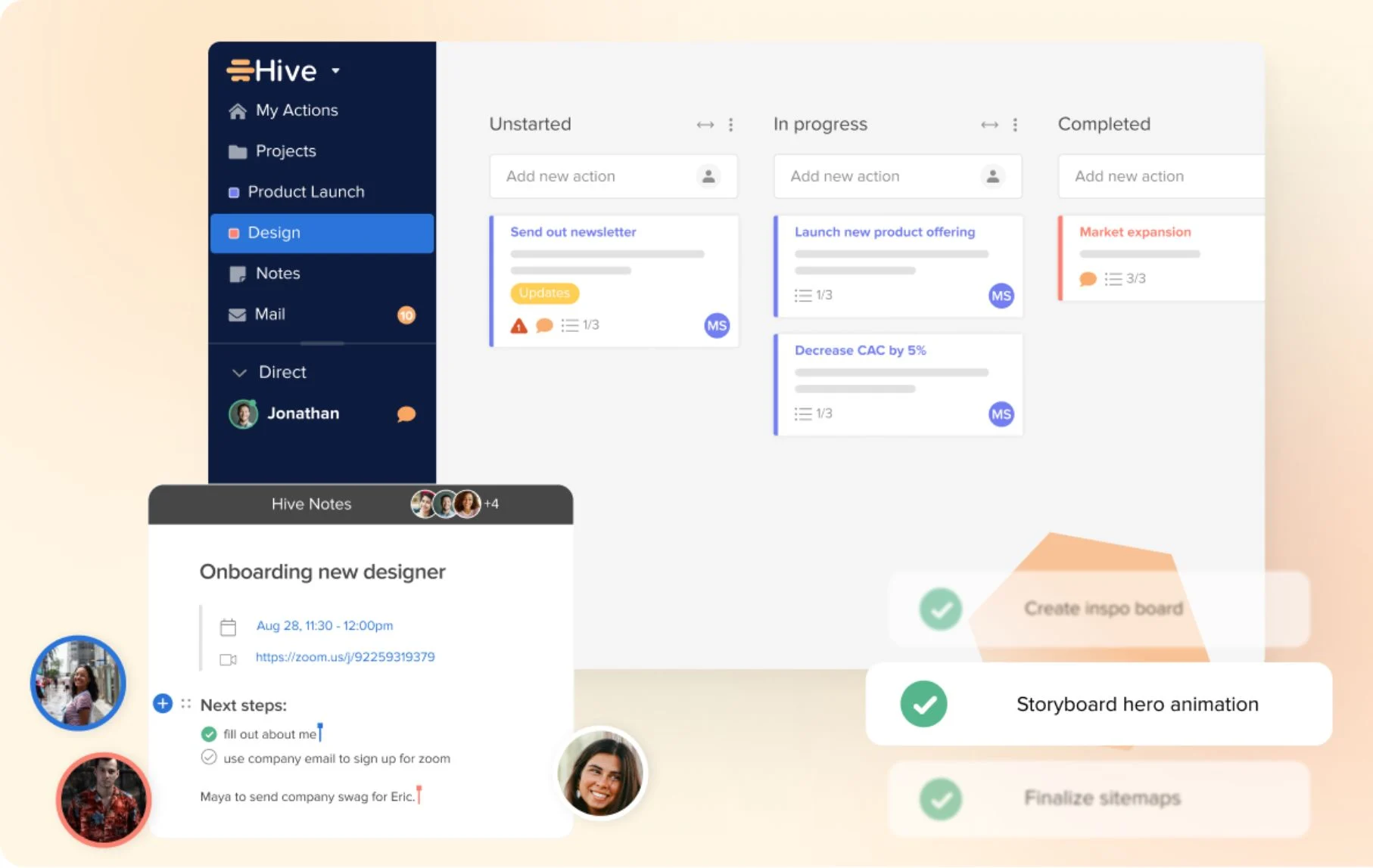Hive Project Management application for hybrid teams.